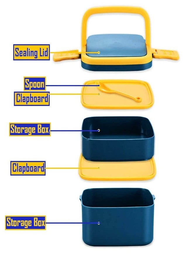 WISHKEY Microwave Proof Double Compartment Lunch Box with Handle for Kids, Colorful Push Lock Tiffin Box for Office Adults, Birthday Gift for School Boys & Girls (Pack of 1, Multicolor) - Image 3